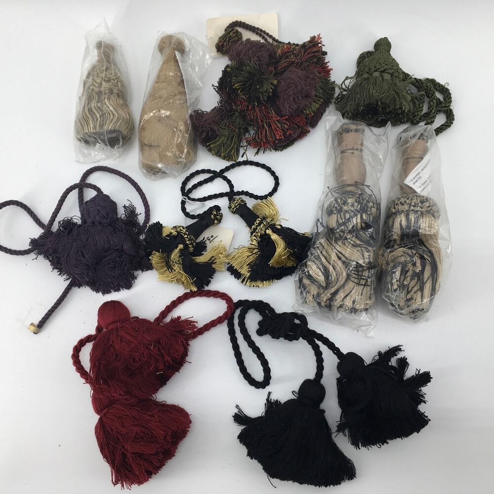 Vtg Conso Drapery Tassel Tiebacks Lot Mixed Curtain Cord Holdbacks Passementerie